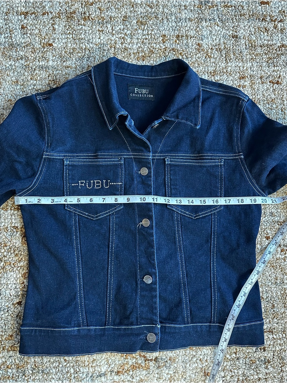 FUBU Dark Blue Denim Jean Jacket - Picture 6 of 10